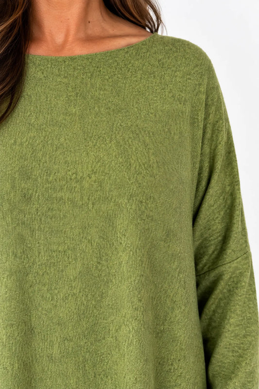 Soft Knit Tuscany Top - Fleck Lime