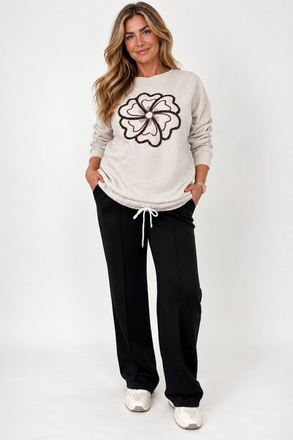 Seam Front Double Pocket Drawstring Waist Francis Everyday Pants - Black