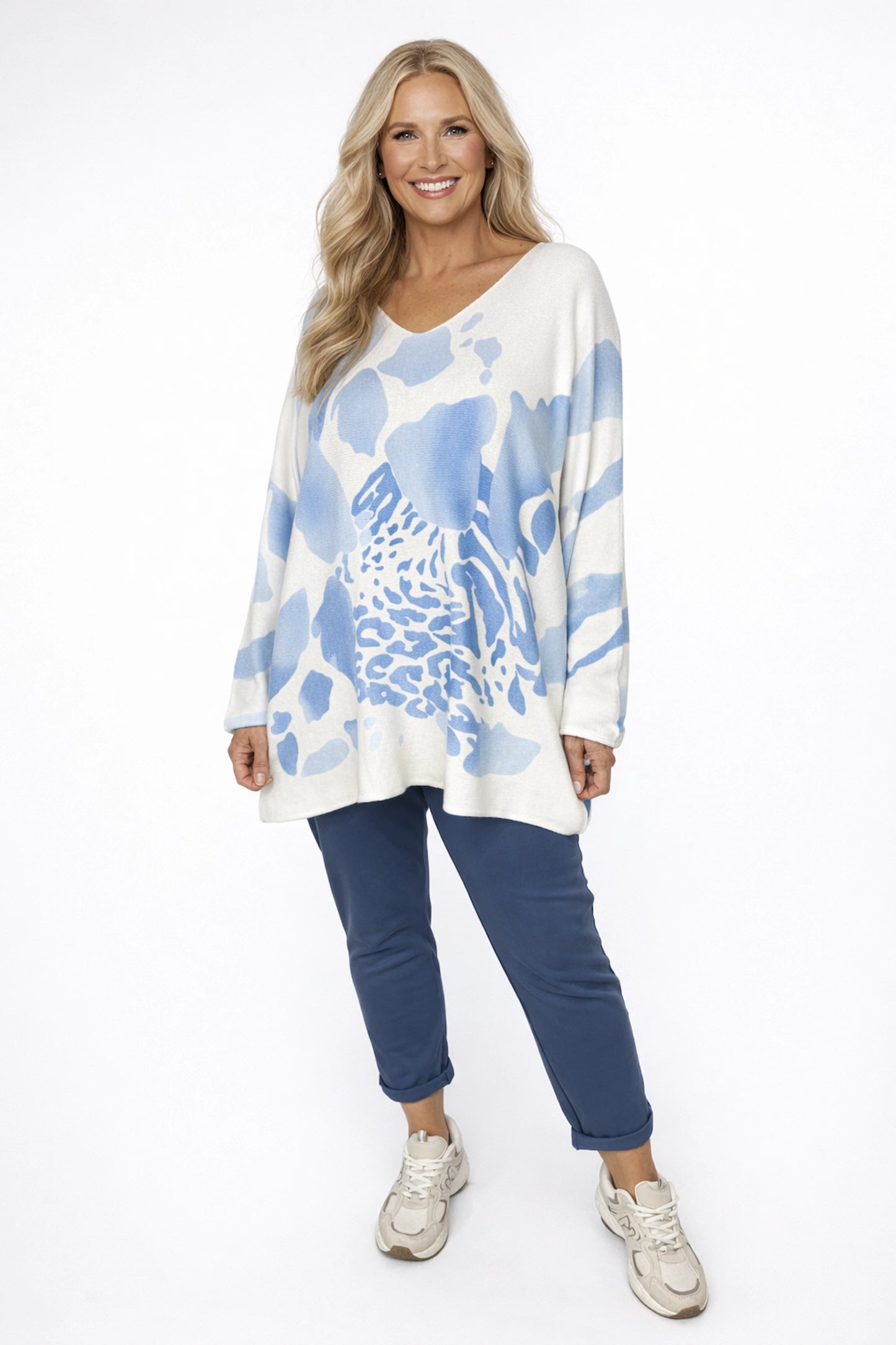 Cotton Elasticated Waist Drawstring Double Pocket Italia Joggers - Denim