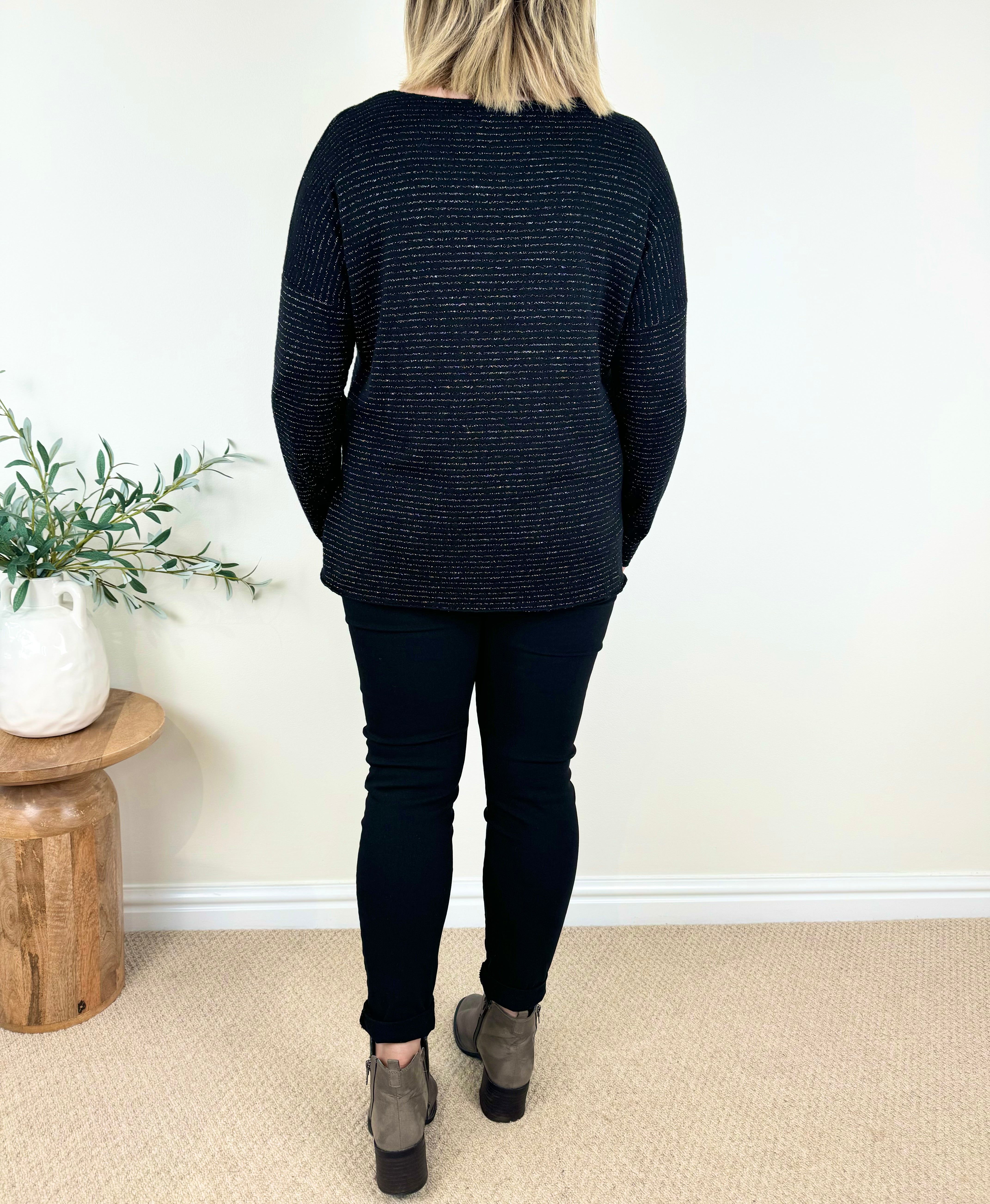 Wool Mix Sparkle Stitch Soft Knit Cecilia Top AW24