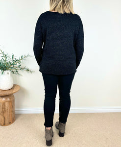 Wool Mix Sparkle Stitch Soft Knit Cecilia Top AW24