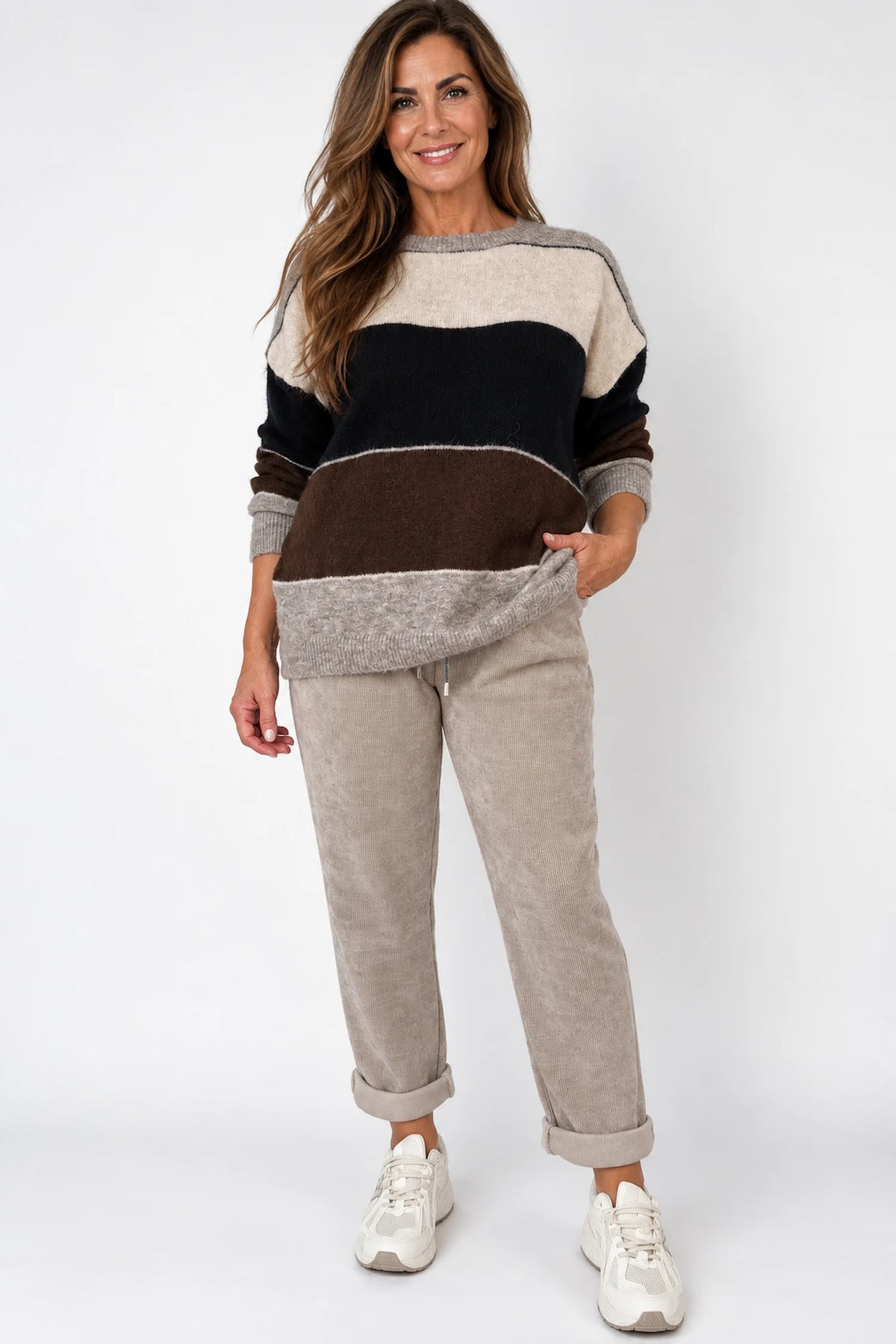 Chenille Double Pocket Bellia Pants - Beige