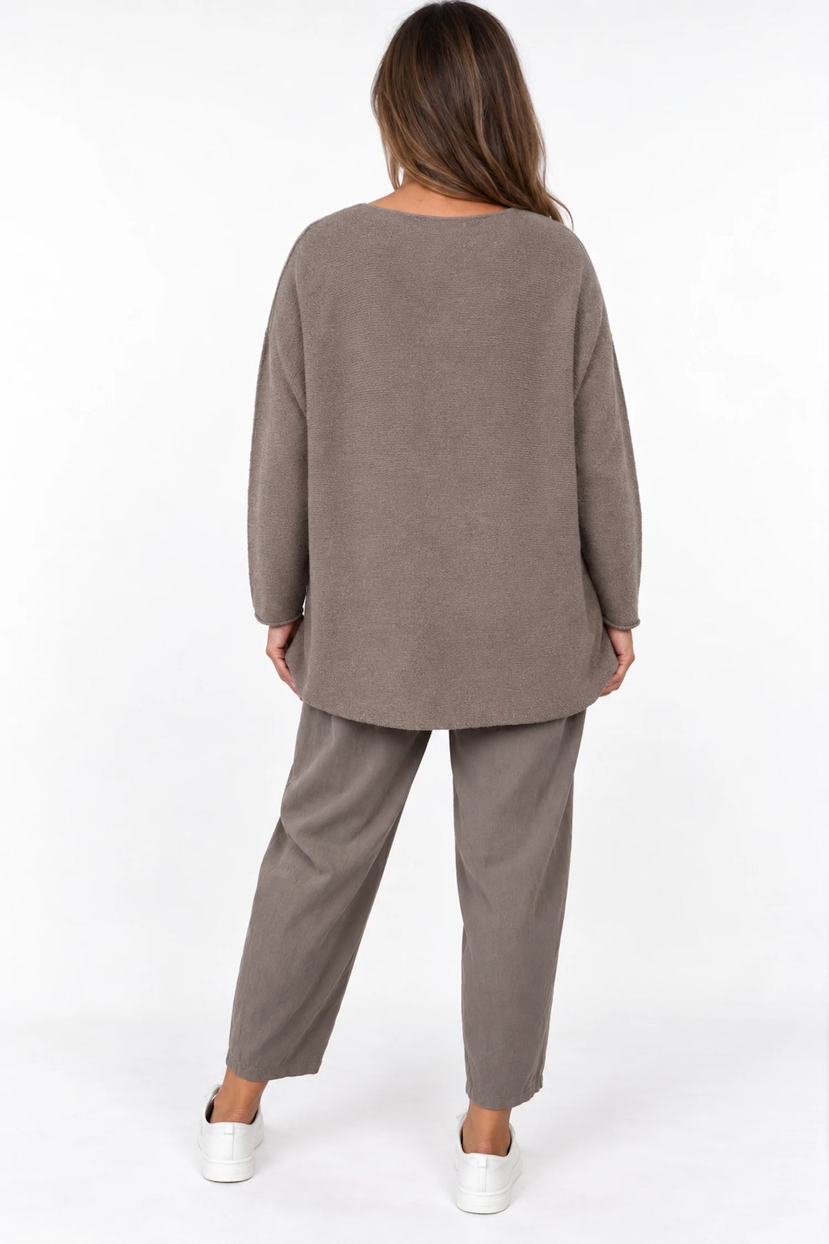 Pure Cotton Double Pocket Seam Front Needlecord Rigiala Pants - Mocha