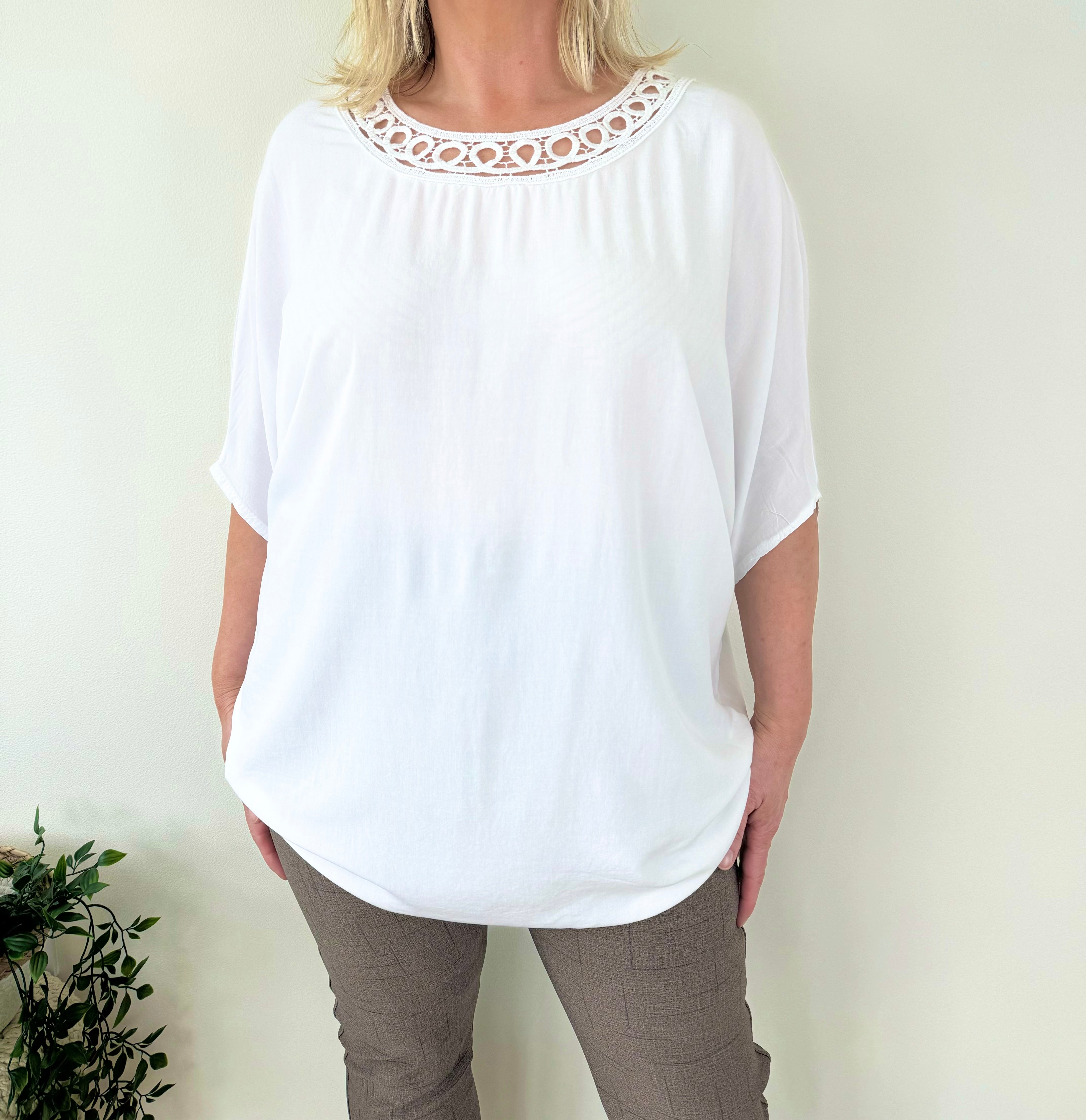 Crochet Sequin Neck Marie Top SS24