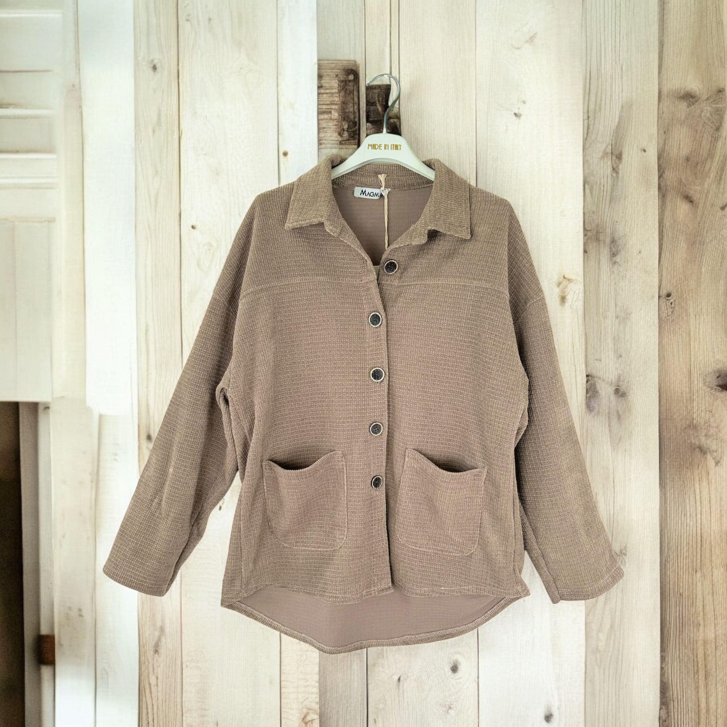 Double Pocket Shimmer Button Lucy Shacket AW24