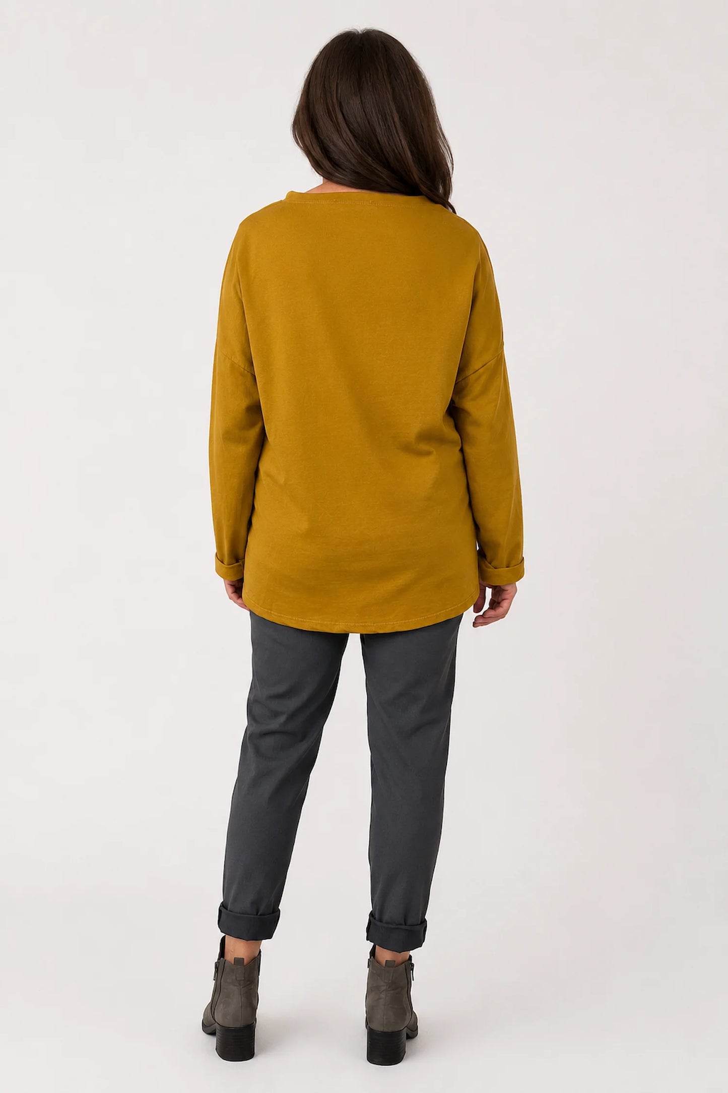 Cotton Button Detail Ezra Top - Mustard