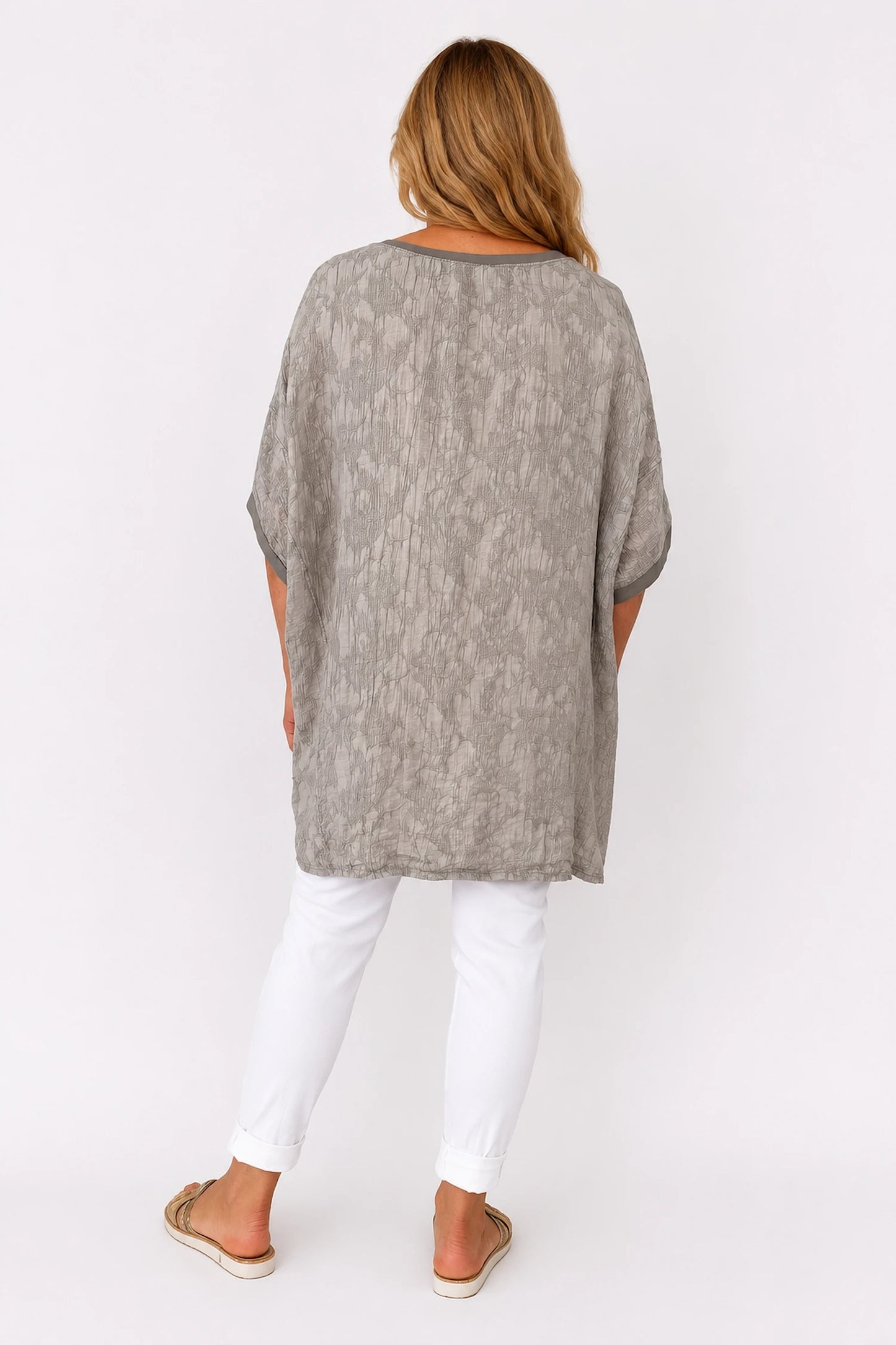 Cotton Lightly Textured Lucinda Top - Mocha