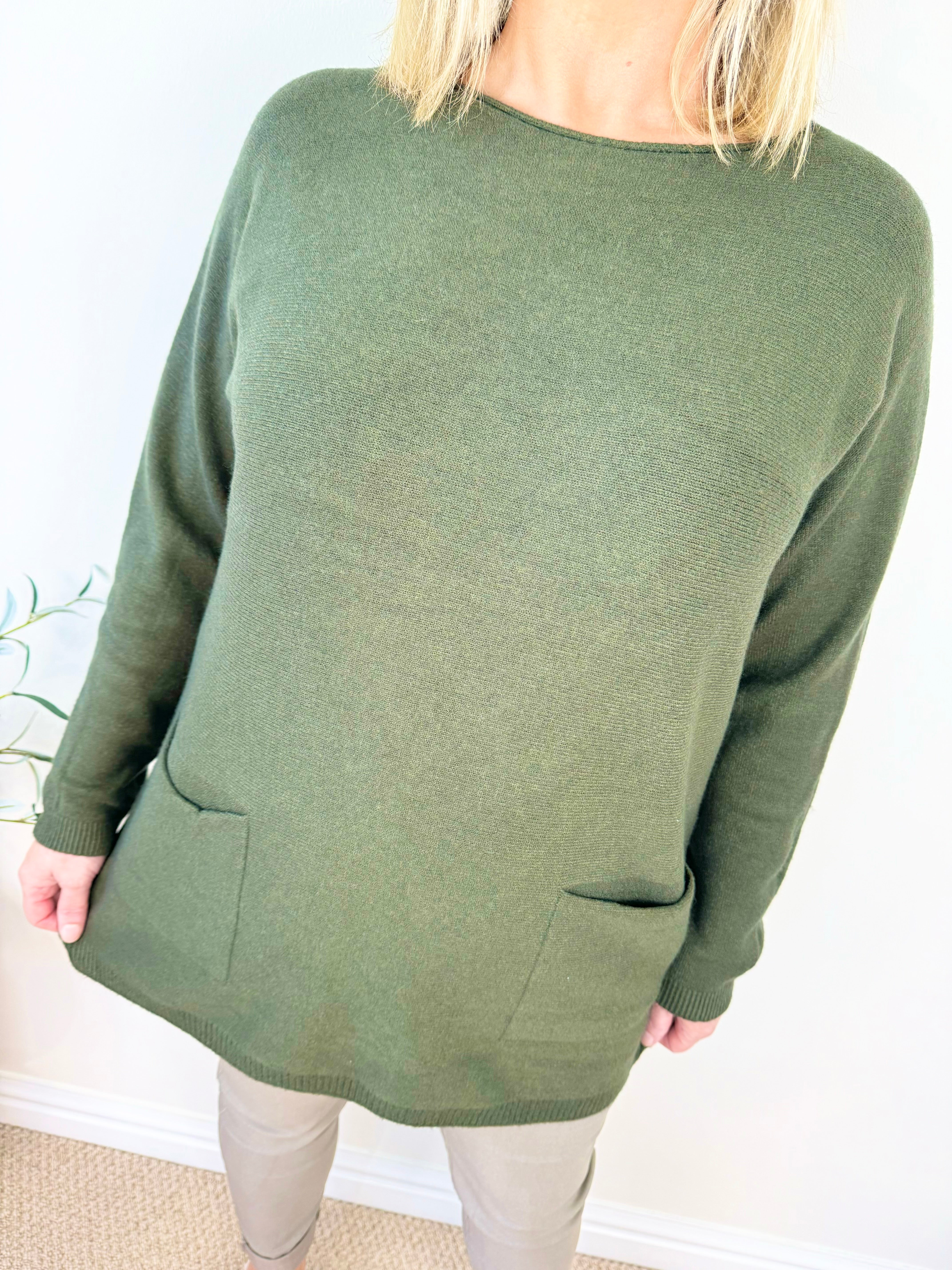 Premium Knit Button Back Double Pocket Viera Jumper AW22