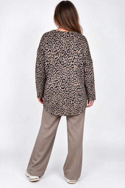 Lightweight Leopard Roxy Top - Mocha