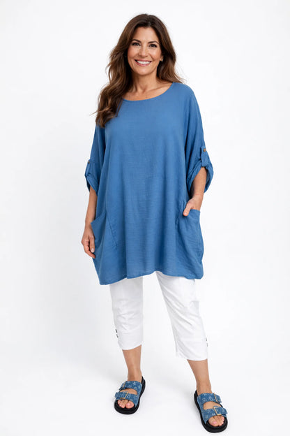 Cotton Double Zipped Pocket Cherry Berry Pants - White