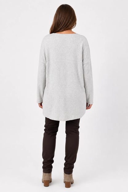Wool Mix Soft Knit Cassi Top - Stone