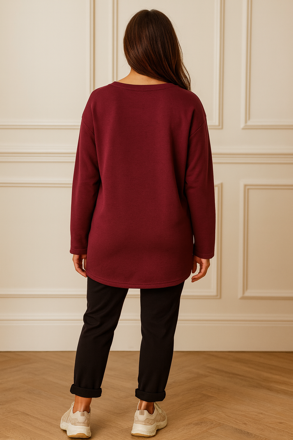 Brooklyn Embossed Light Weight Sweatshirt - Wine