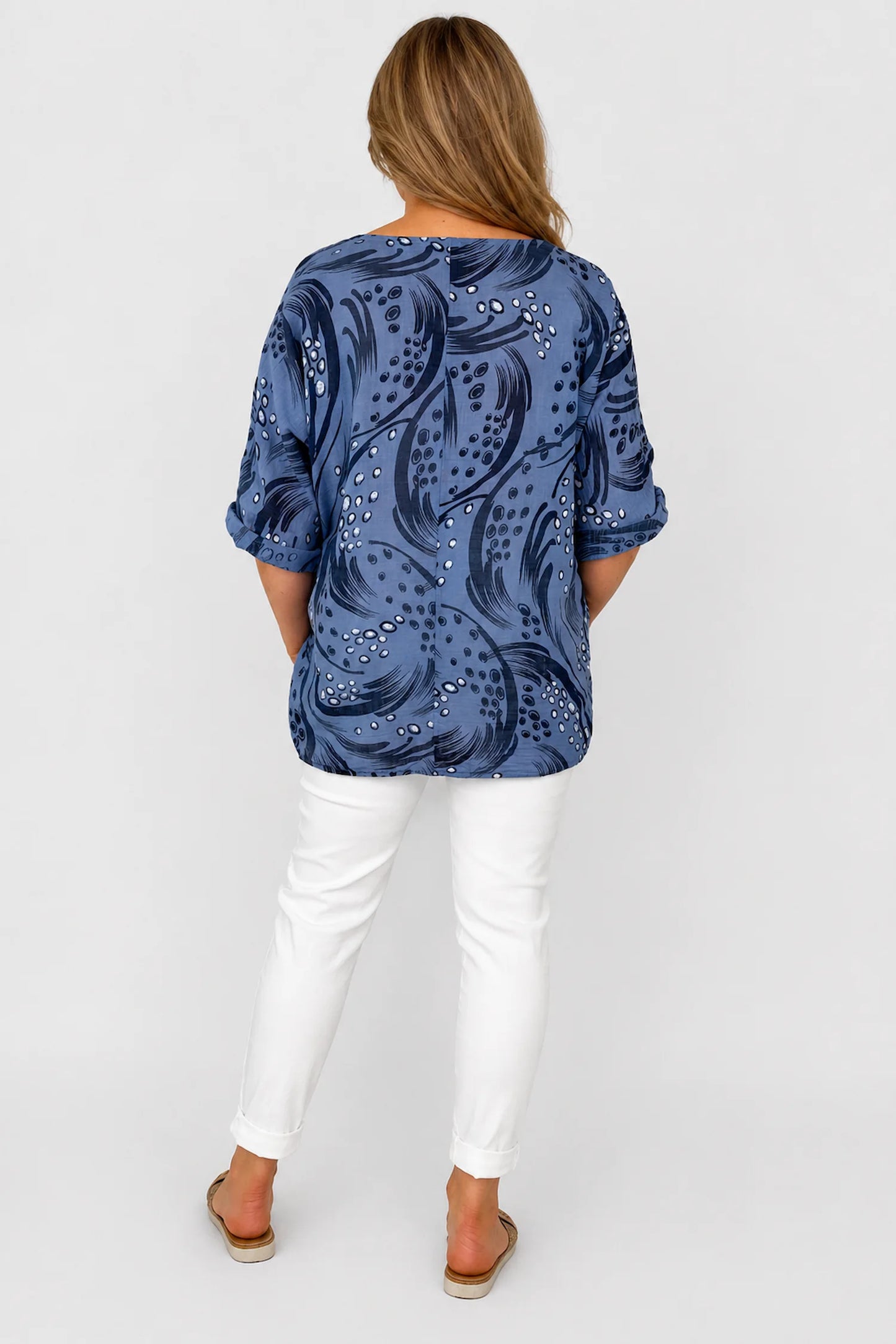 Pure Cotton Tove Italia Top - Denim