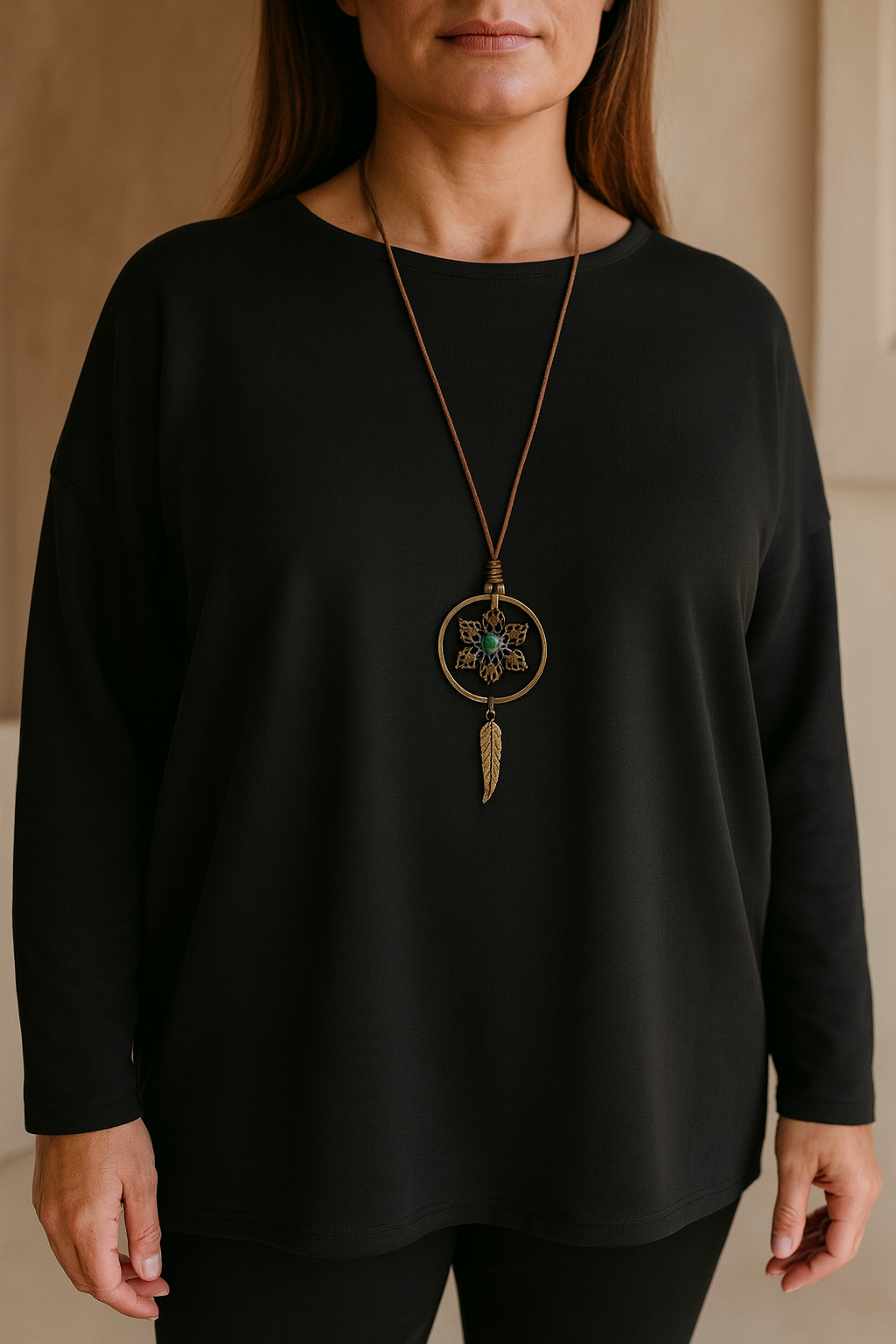 Vienna Necklace Top - Black