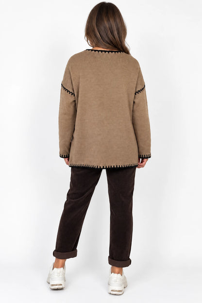 Chenille Double Pocket Bellia Pants - Chocolate