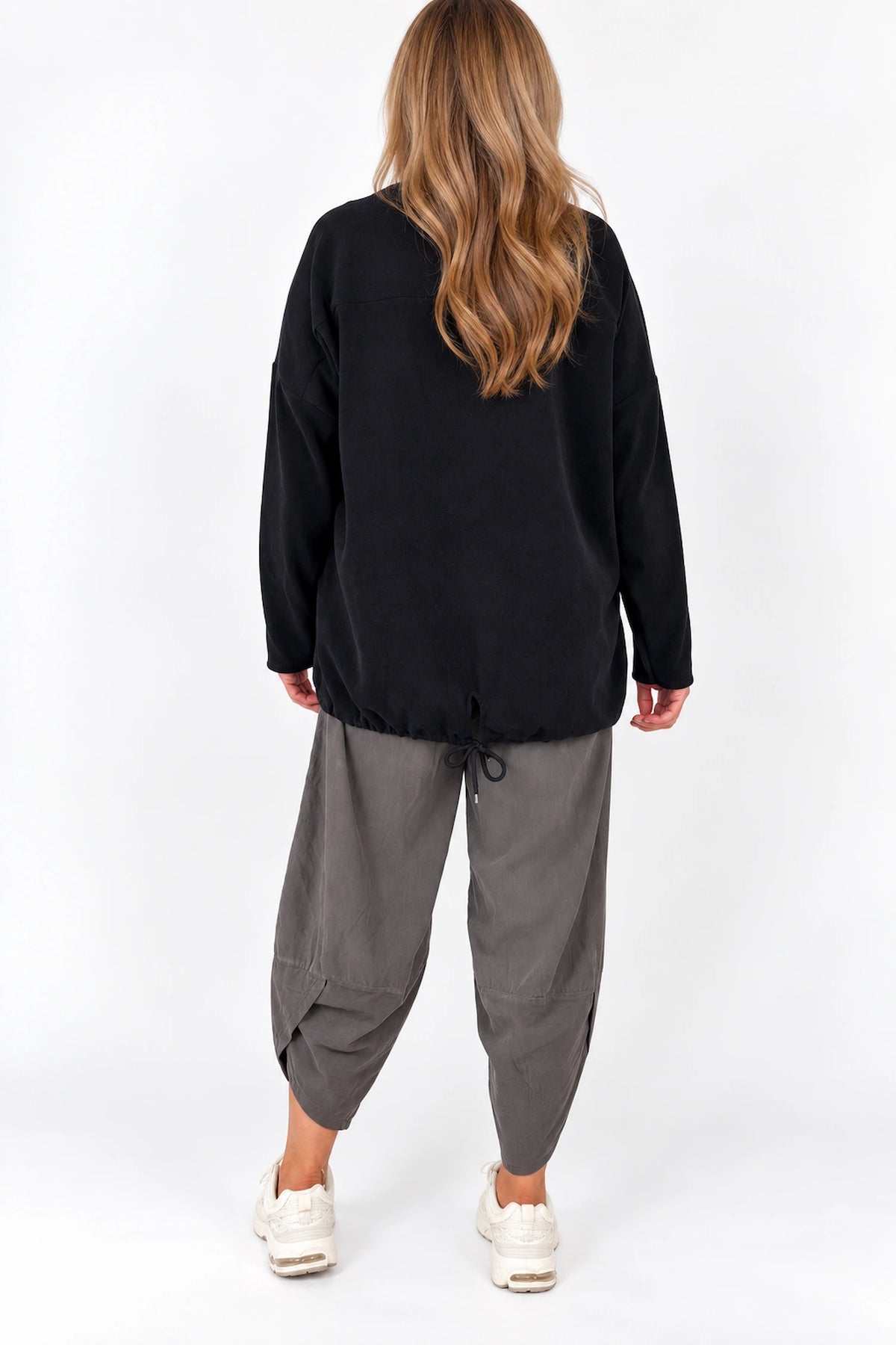 Needlecord Double Pocket Badge Detail Ravia Top - Black