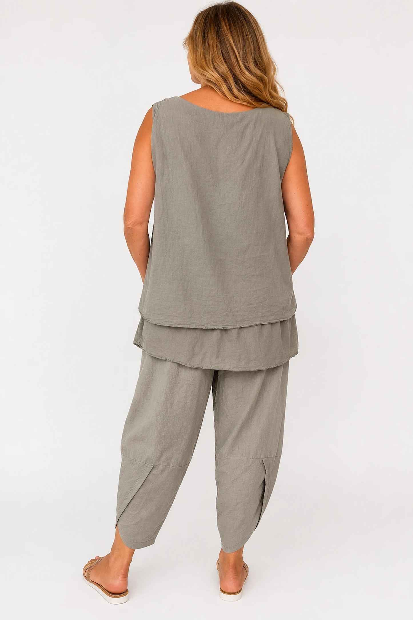 Pure Cotton Fully Lined Embroidery Anglaise Missi Vest - Mocha