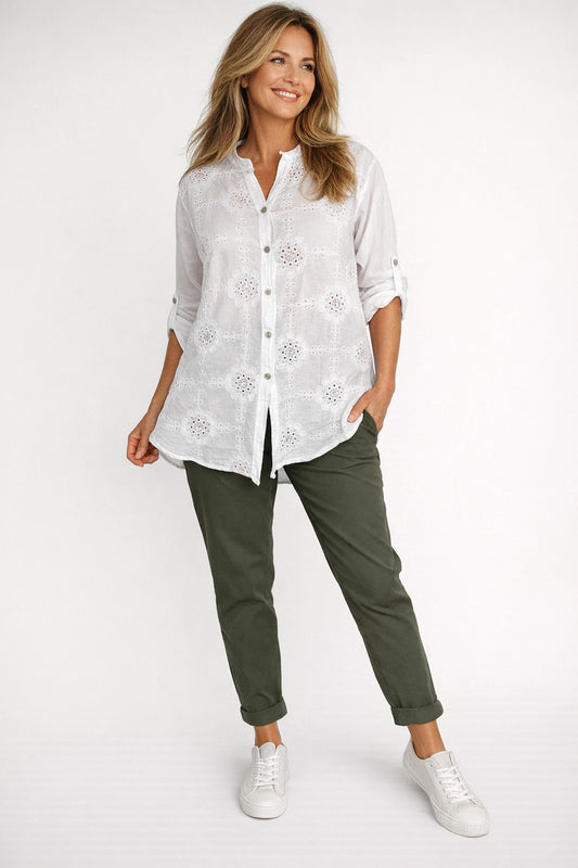 Double Pocket Stretch Chino Pants - Khaki