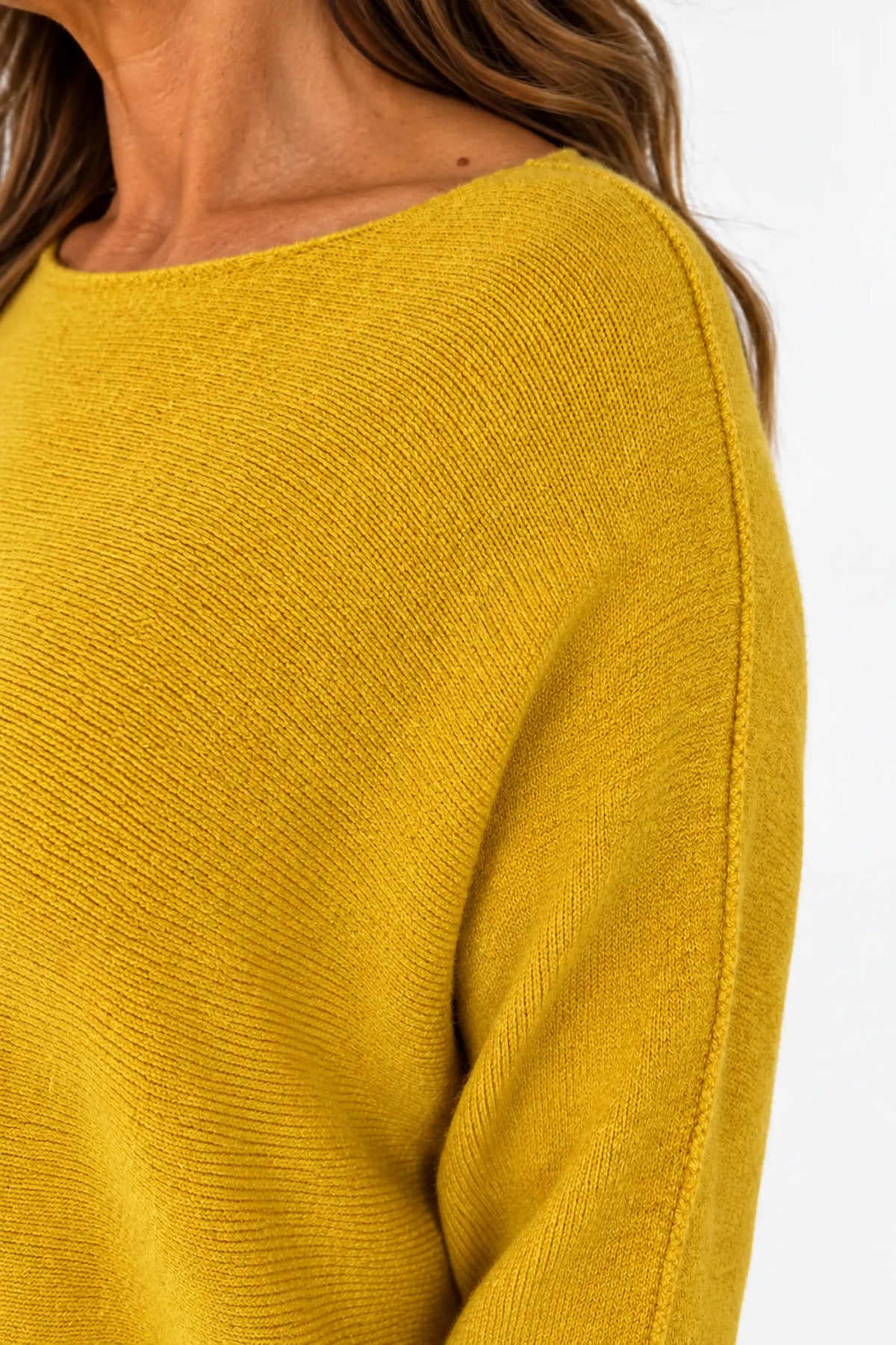 Wool Mix Seam Sleeve Venice Jumper - Mustard