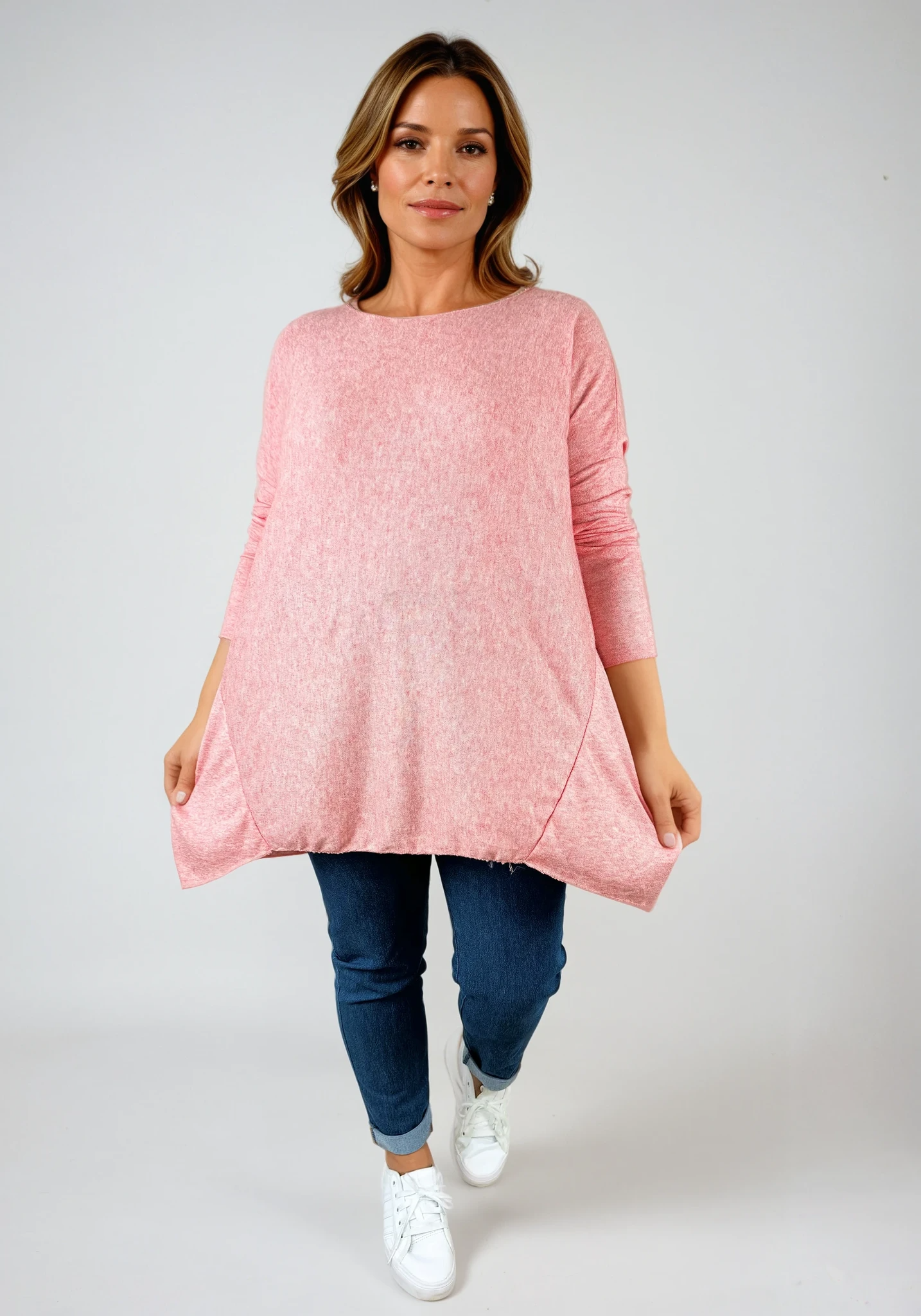 Fine Knit Wool Mix Tara Top - Coral Charm