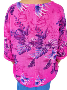 Pure Cotton Palma Necklace Top - Cerys Pink