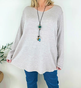 Ribbed Knit Wool Mix Alessia Necklace Top AW24