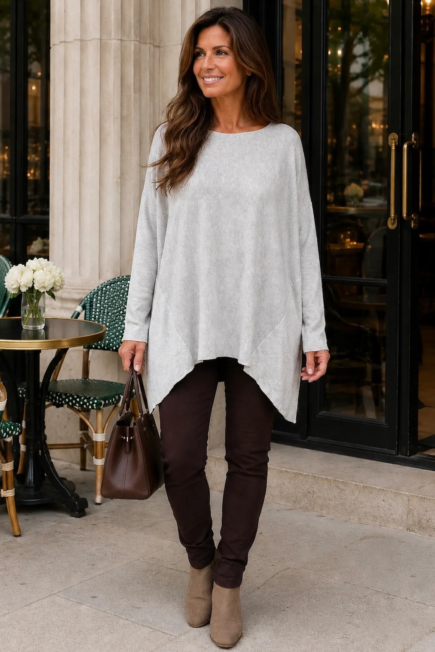 Wool Mix Soft Knit Cassi Top - Stone