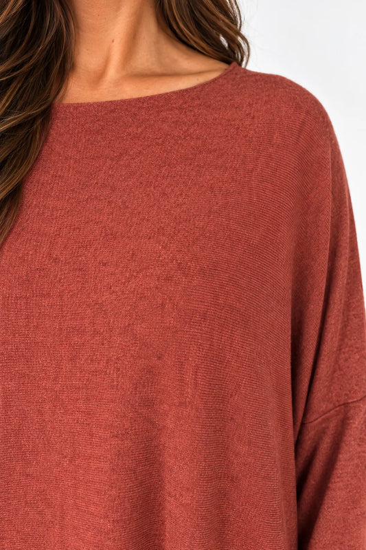 Soft Knit Tuscany Top - Spice Terracotta