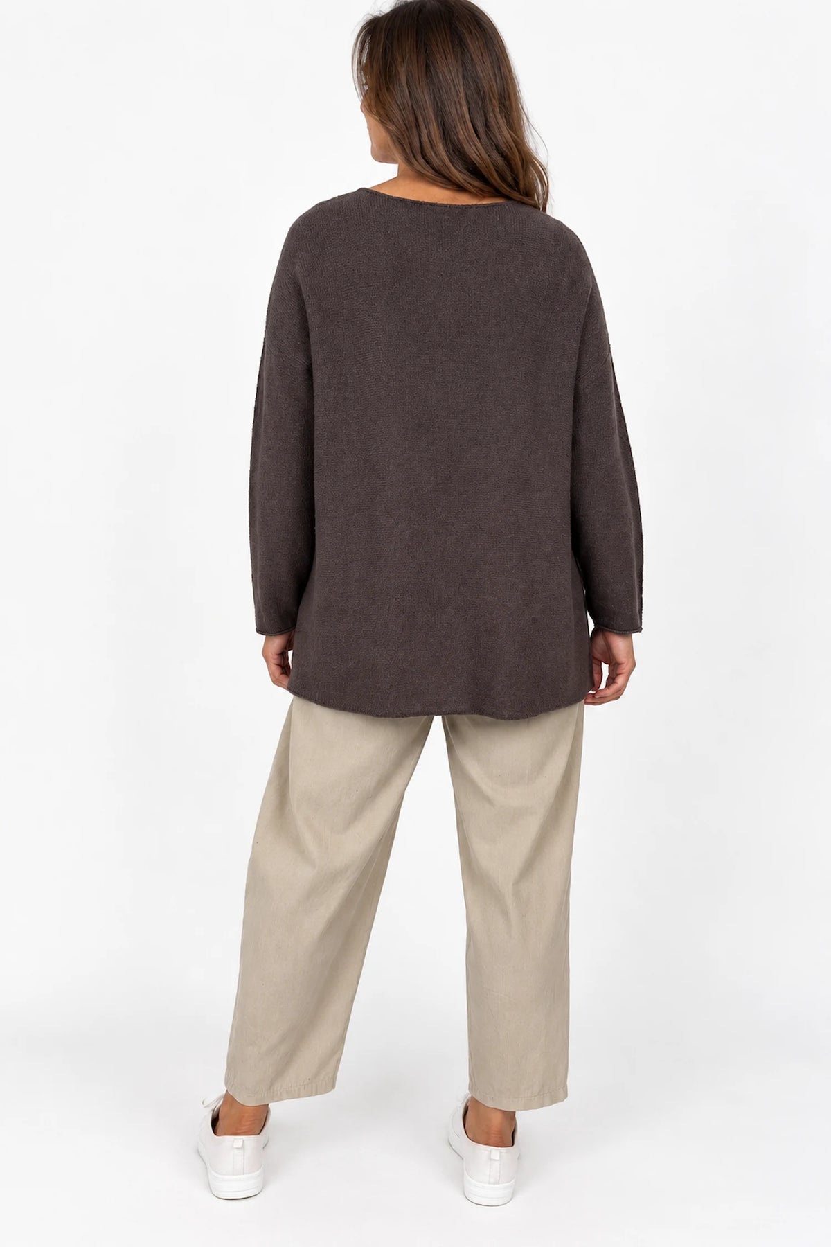 Pure Cotton Double Pocket Seam Front Needlecord Rigiala Pants - Beige