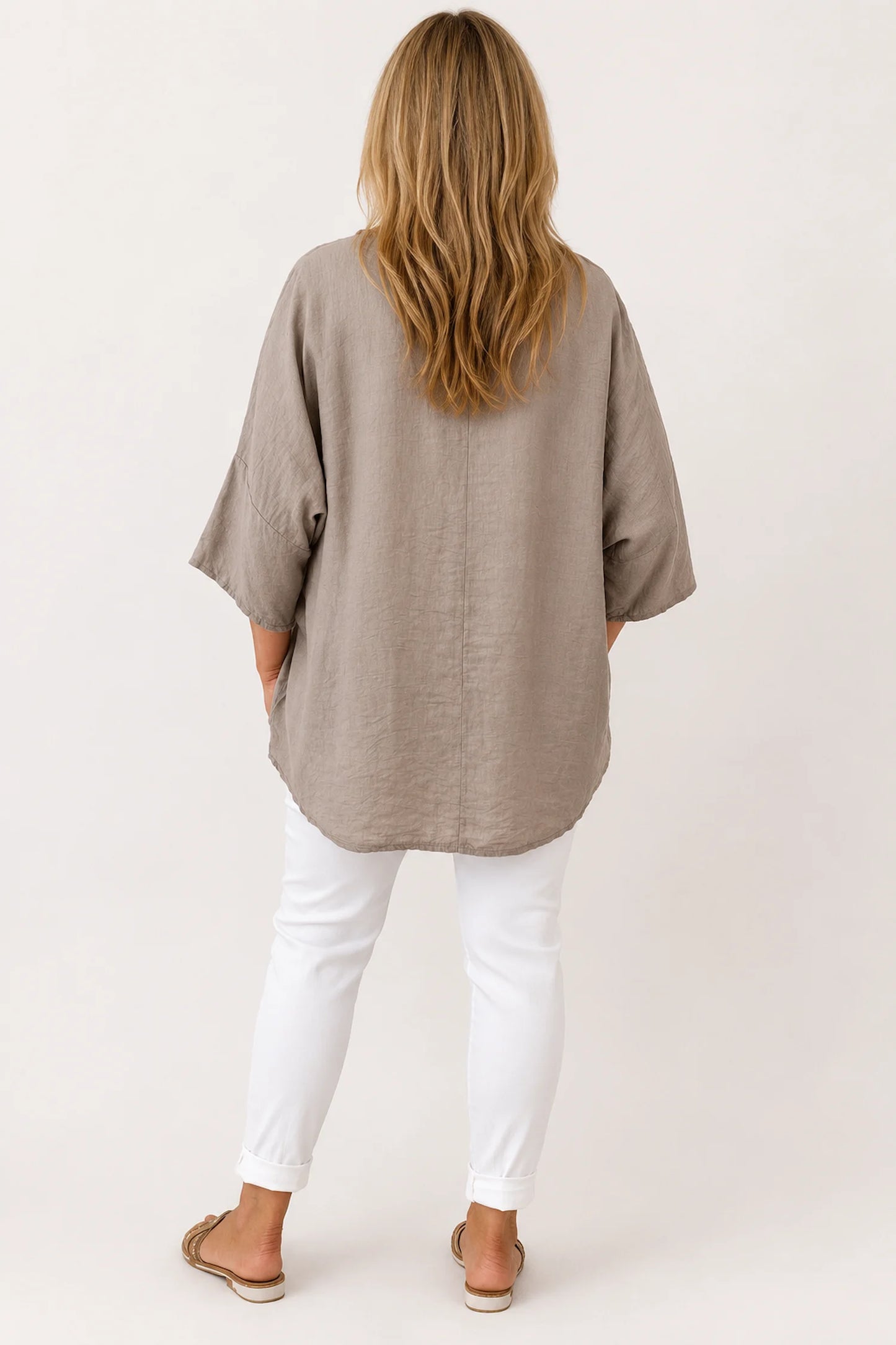 Button Detail Florence Top - Mocha