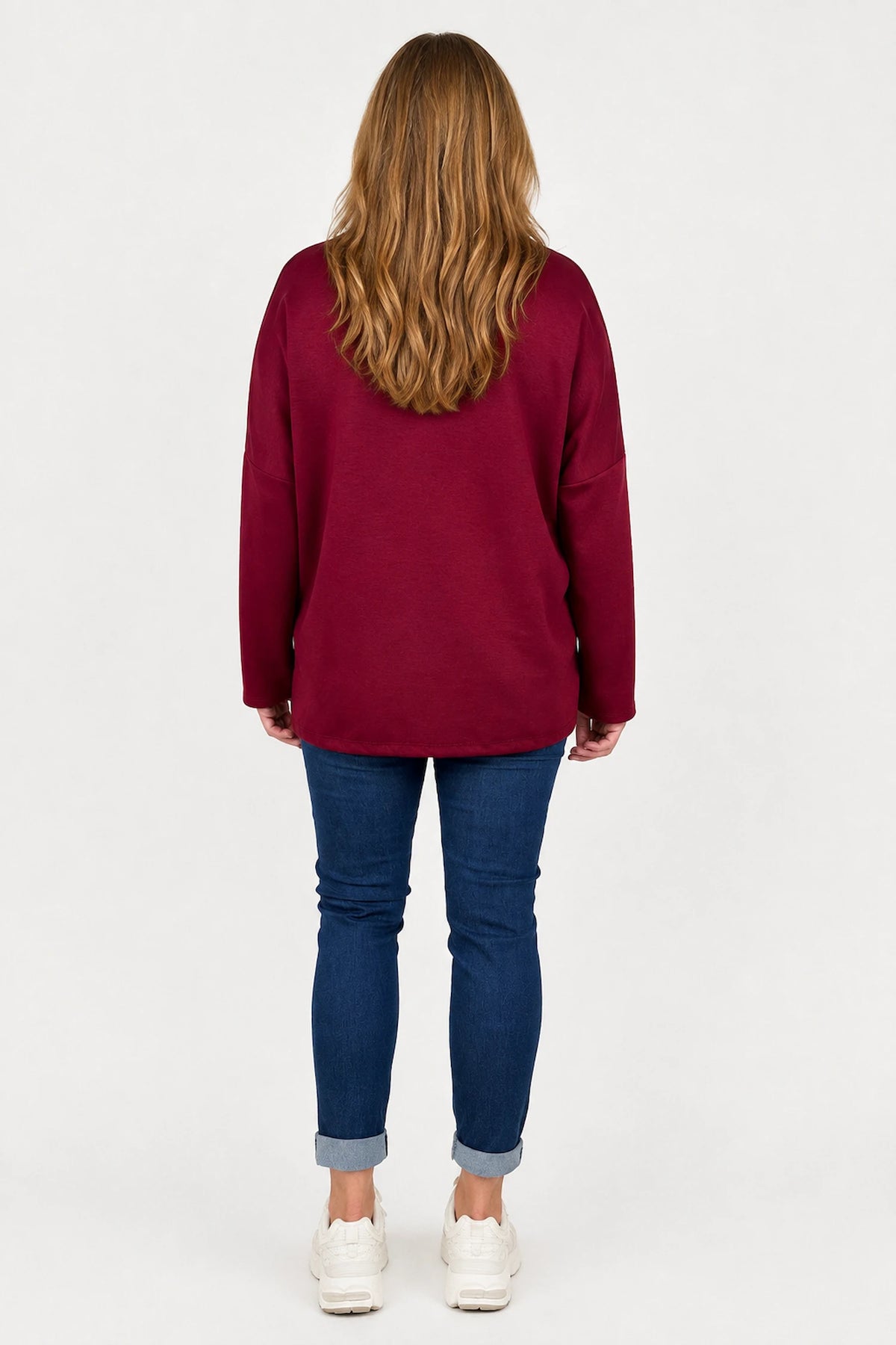 Embossed Clover Drawstring Hem Ambriella Top - Italia Wine
