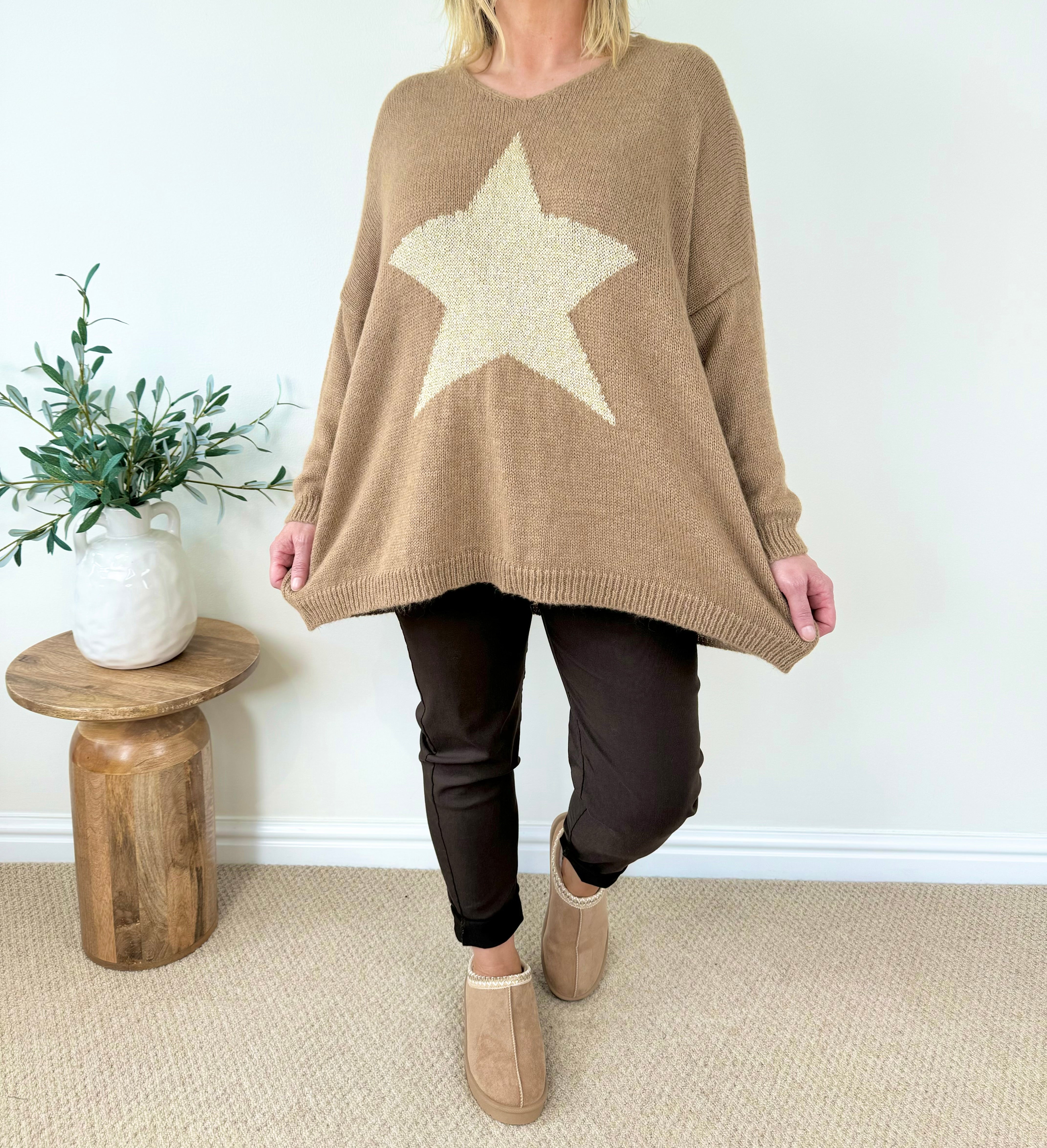 Wool Mix Premium Knit Gold Star Camilla Jumper AW24