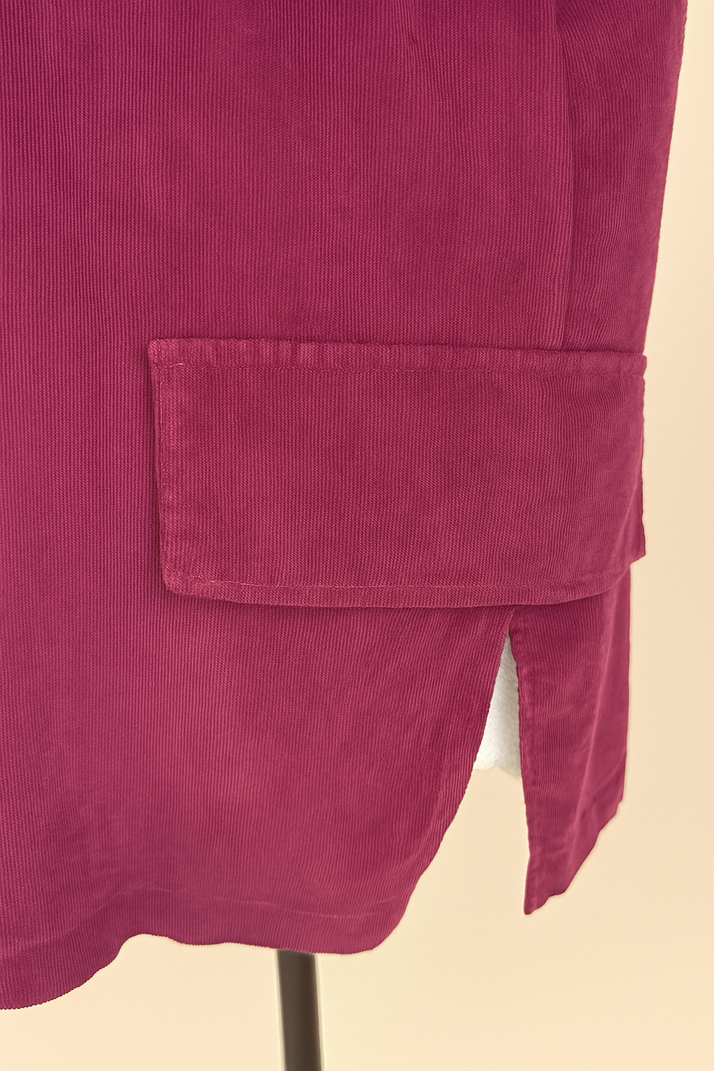 Pure Cotton Needlecord Gold Button Faux Side Pocket Felicity Jacket - Italia Purple