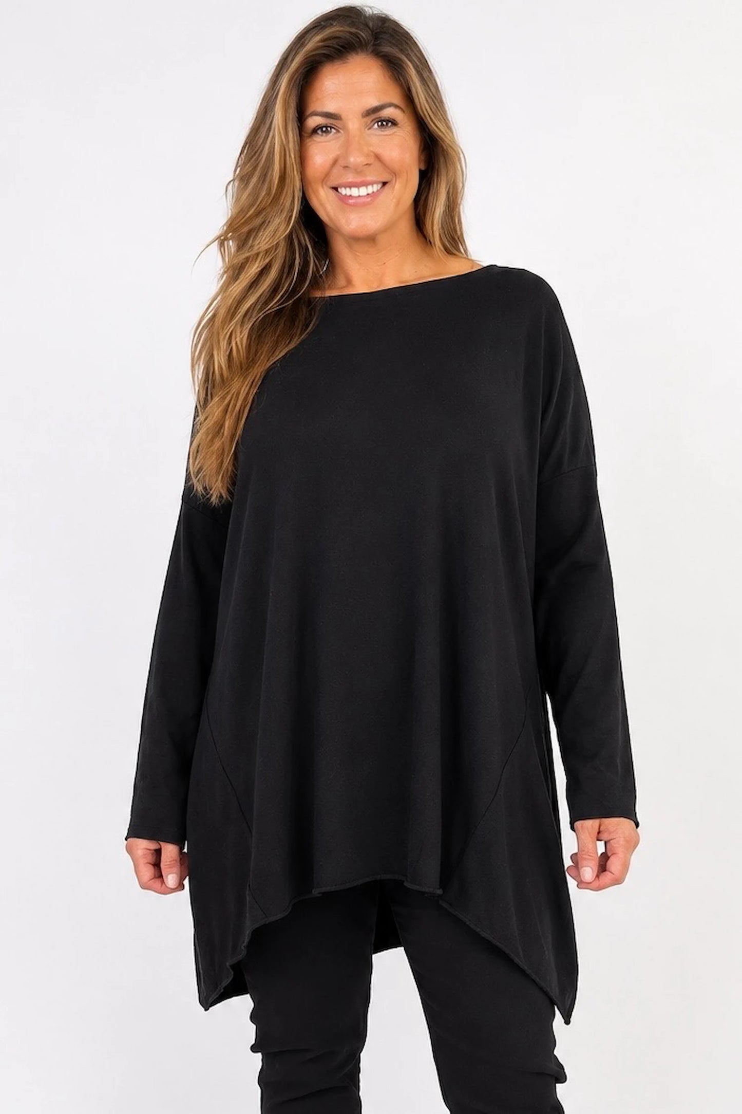 Wool Mix Soft Knit Cassi Top - Black