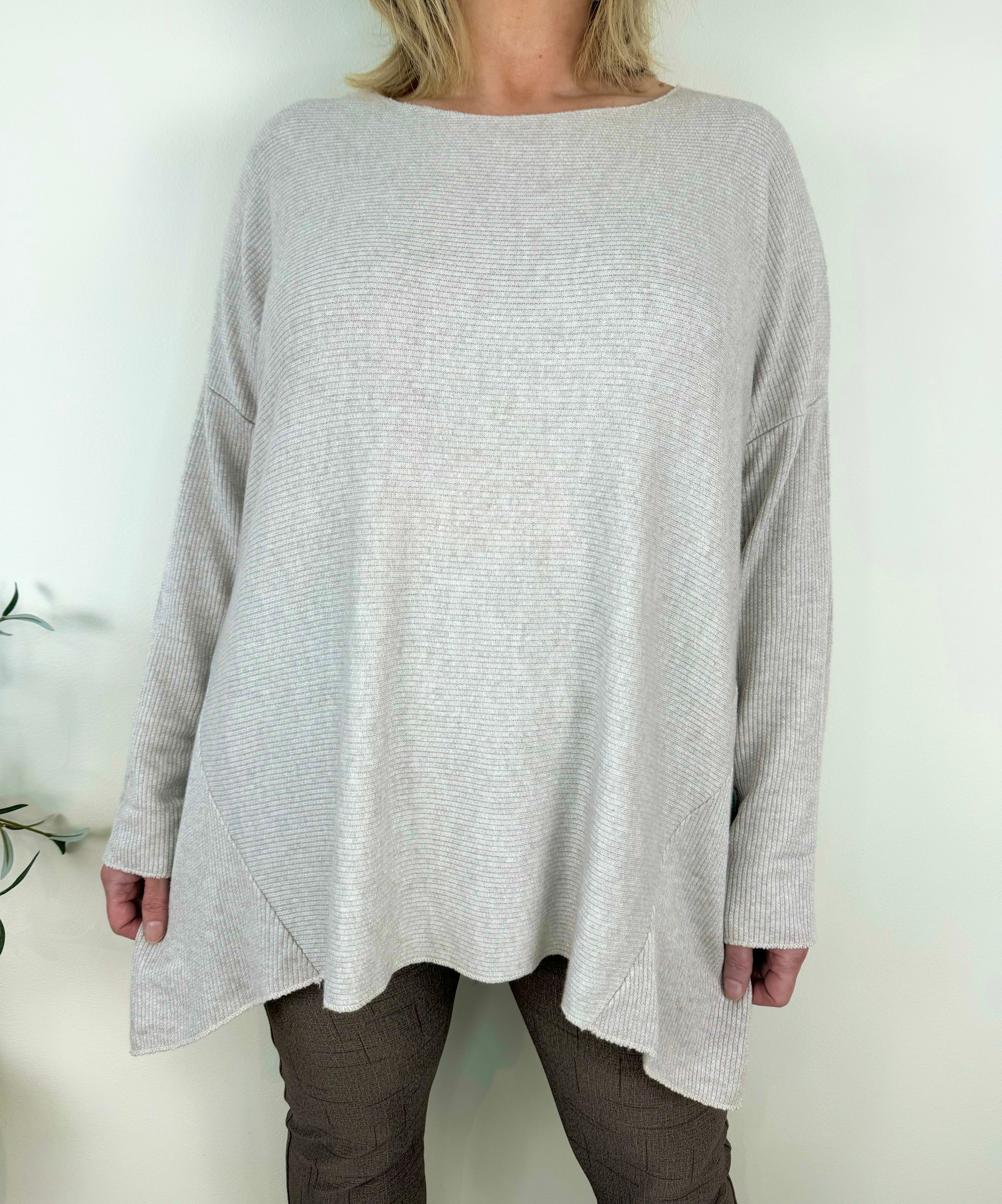 Wool Mix Ribbed Knit Amalfi Top AW24