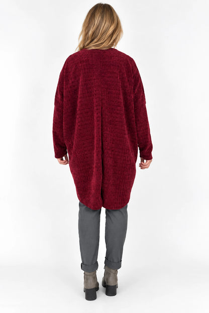 Victoria Chenille Necklace Tunic Top - Italia Wine