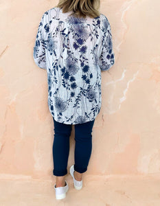 Pure Cotton Button Sleeve Ivy Shirt - White