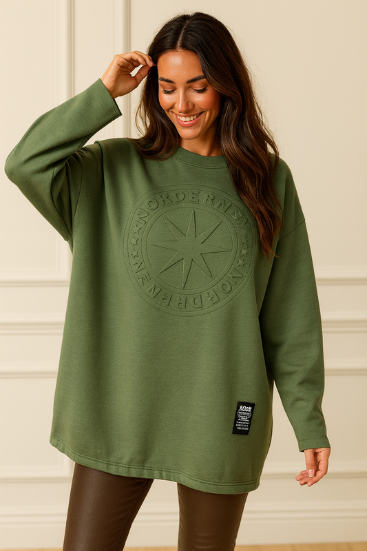 Norderney Badge Detail Sweatshirt - Khaki