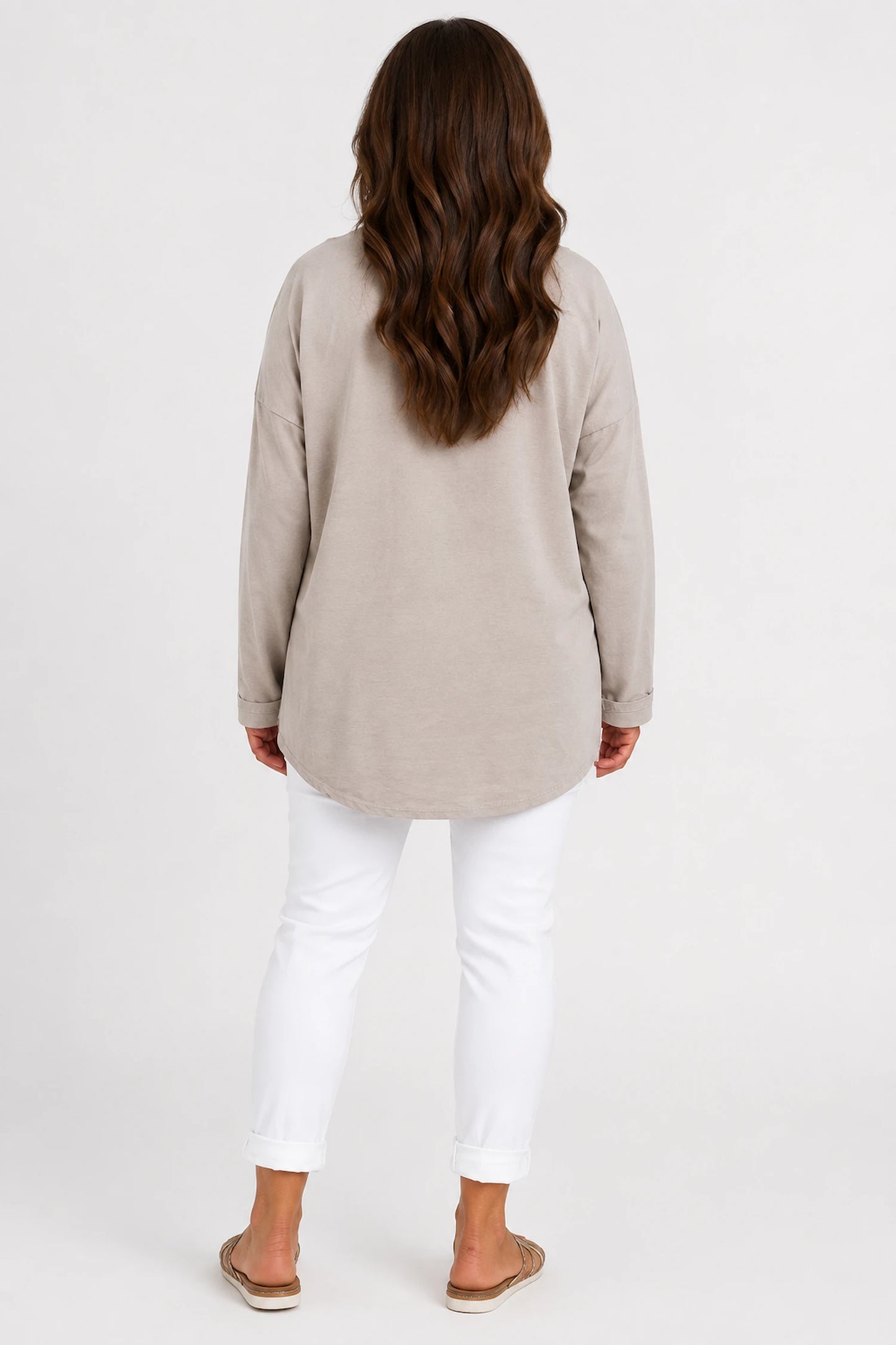 Cotton Needlecord Floral Dianna Top - Mocha