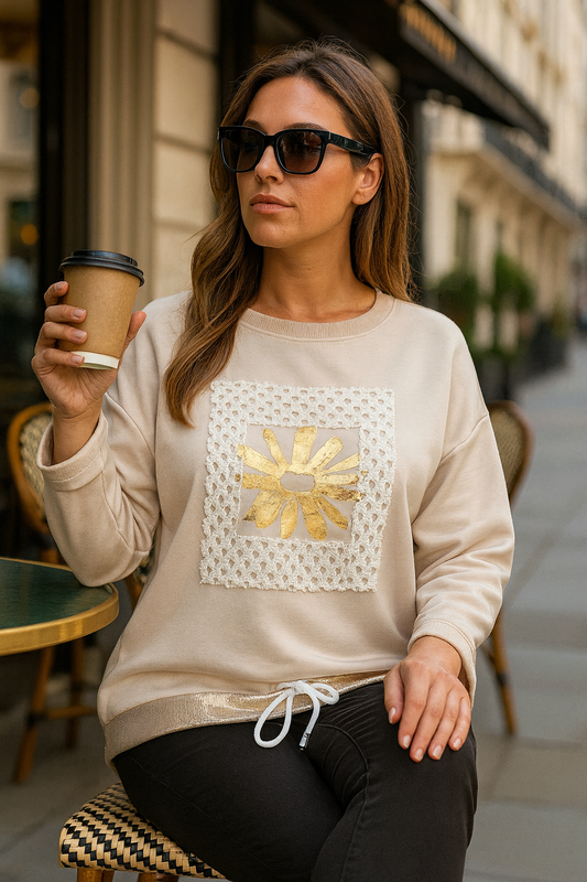 Golden Fleur Aurelia Bloom Top - Beige