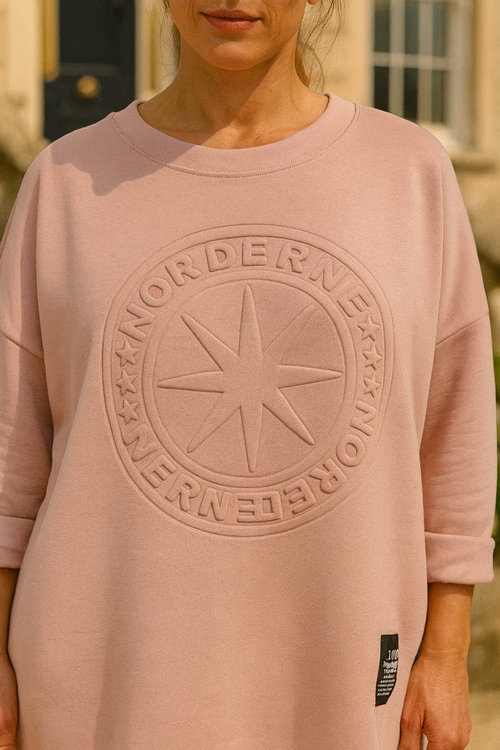 Norderney Badge Detail Sweatshirt - Baby Pink