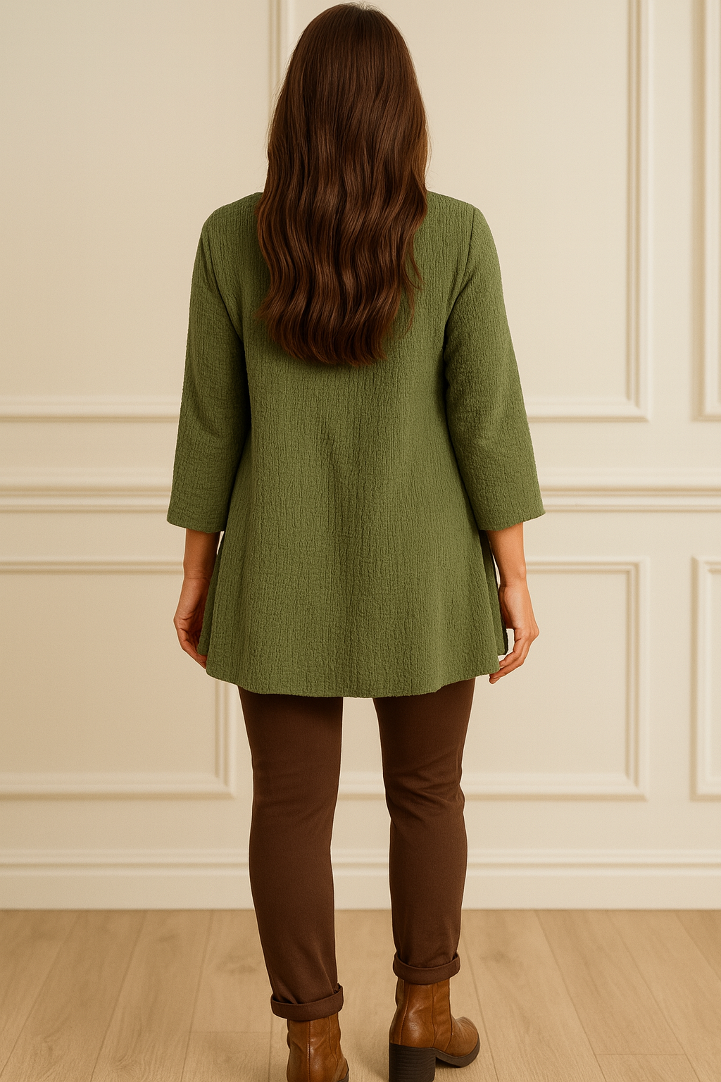 Felicity Necklace Top - Khaki