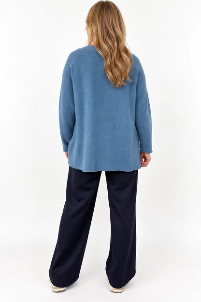 Seam Front Double Pocket Drawstring Waist Francis Everyday Pants - Navy