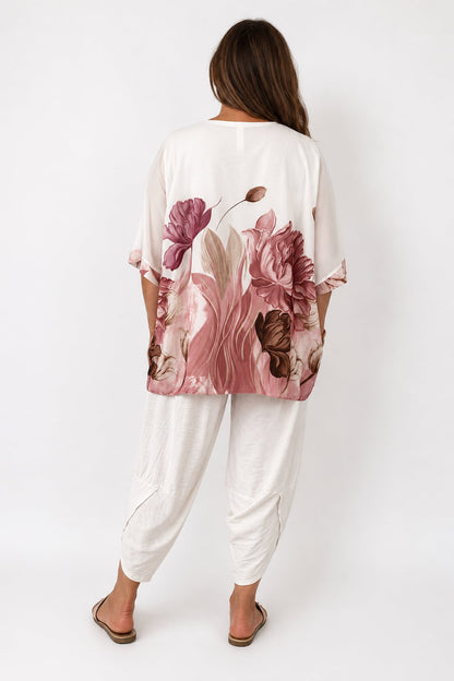 Fully Lined Vintage Floral Elizabeth Chiffon - Vintage Rose