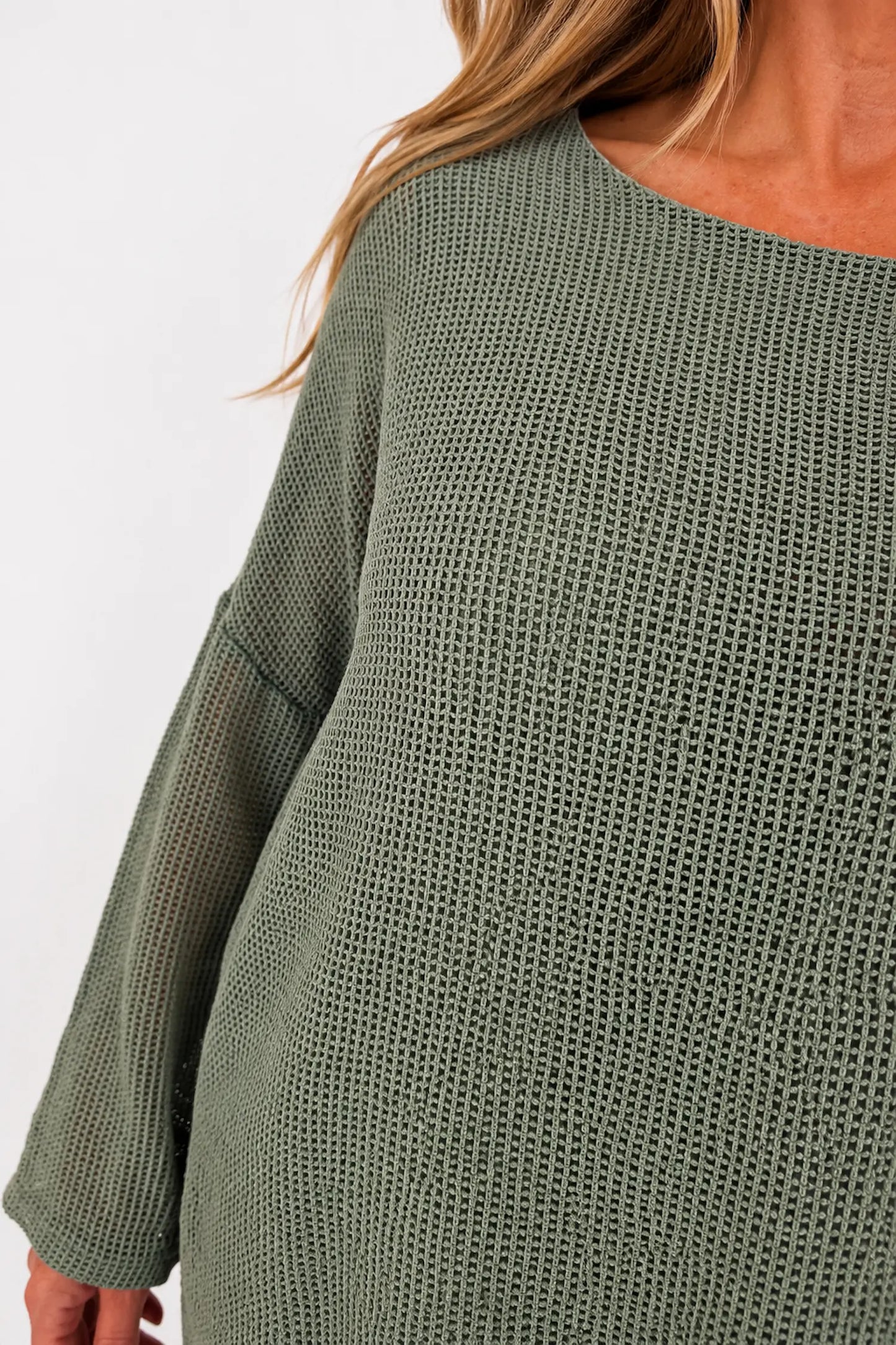 Pure Cotton Fully Lined Amy Mesh Top - Khaki