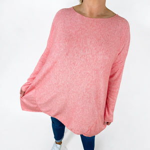 Fine Knit Wool Mix Tara Top - Coral Charm