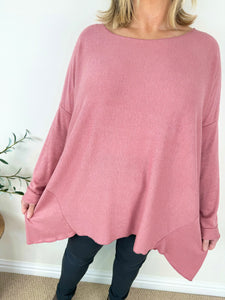 Fine Knit Wool Mix Tara Top AW24 - Raspberry Ripple