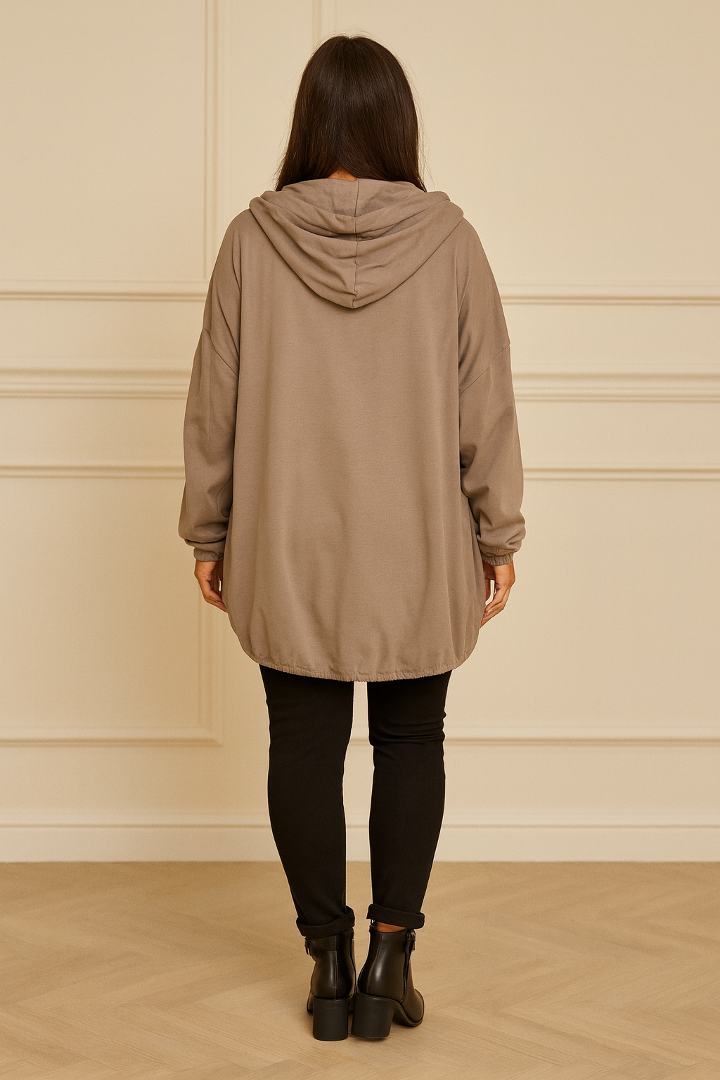 Cotton Embroidered Heart Amélie Hooded Jacket - Mocha
