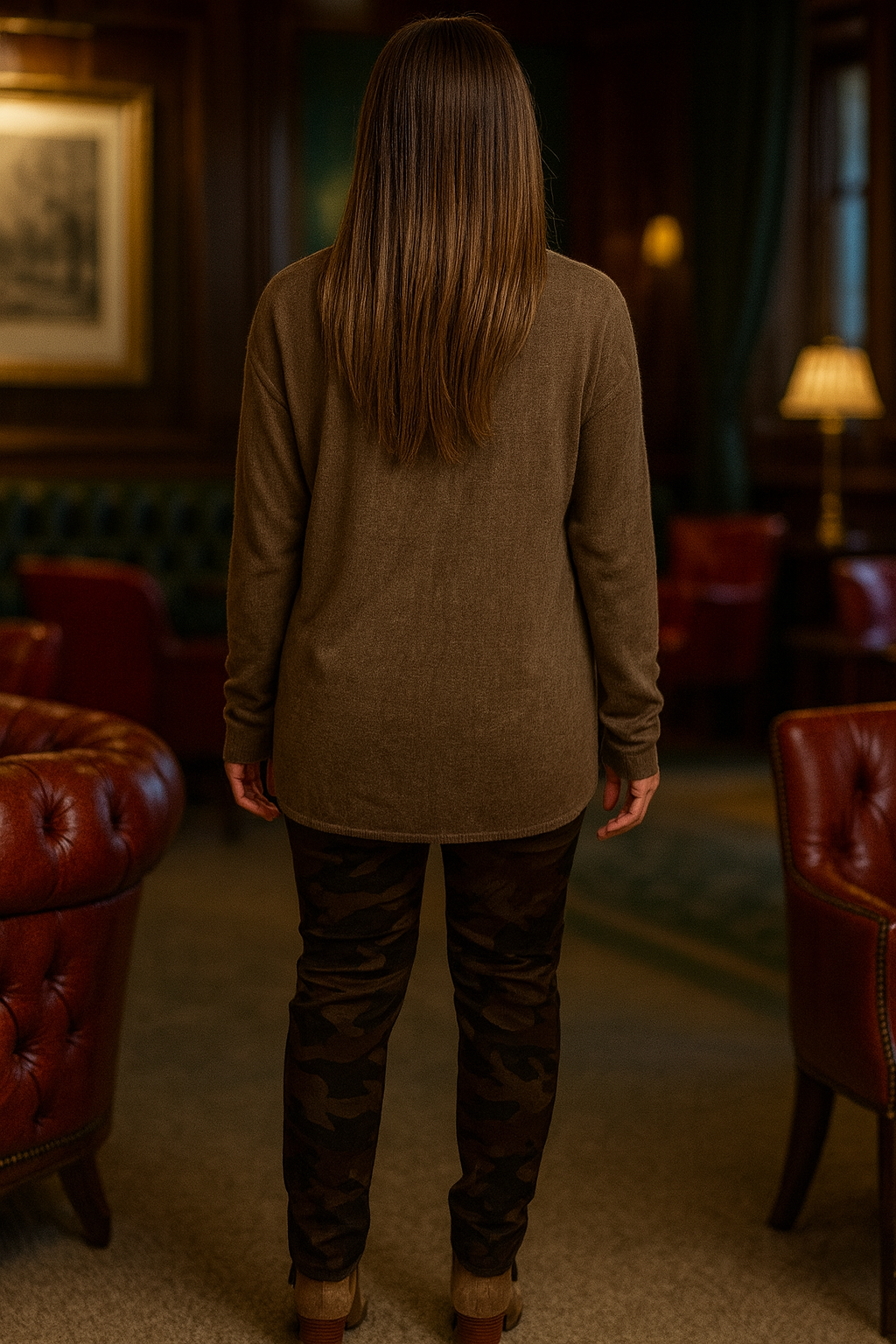 Luxury Soft Knit Diamanté Heart Arilla Jumper - Chocolate