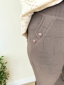 Cotton Button Pocket Double Back Pocket Pants